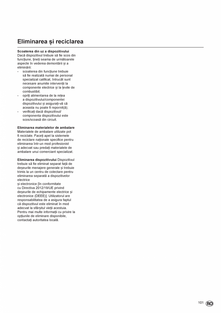 Pagina 101-Manual de Instalare  - Cazan mural  ELCO THISION® L PLUS Instructiuni montaj, utilizare Engleza ...