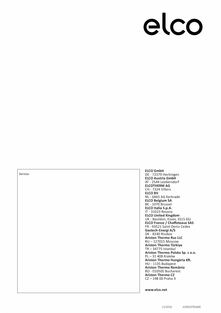 Pagina 98-Manual de Instalare - Cazan pe gaz in condensare ELCO TRIGON® XL Instructiuni montaj, utilizare ...
