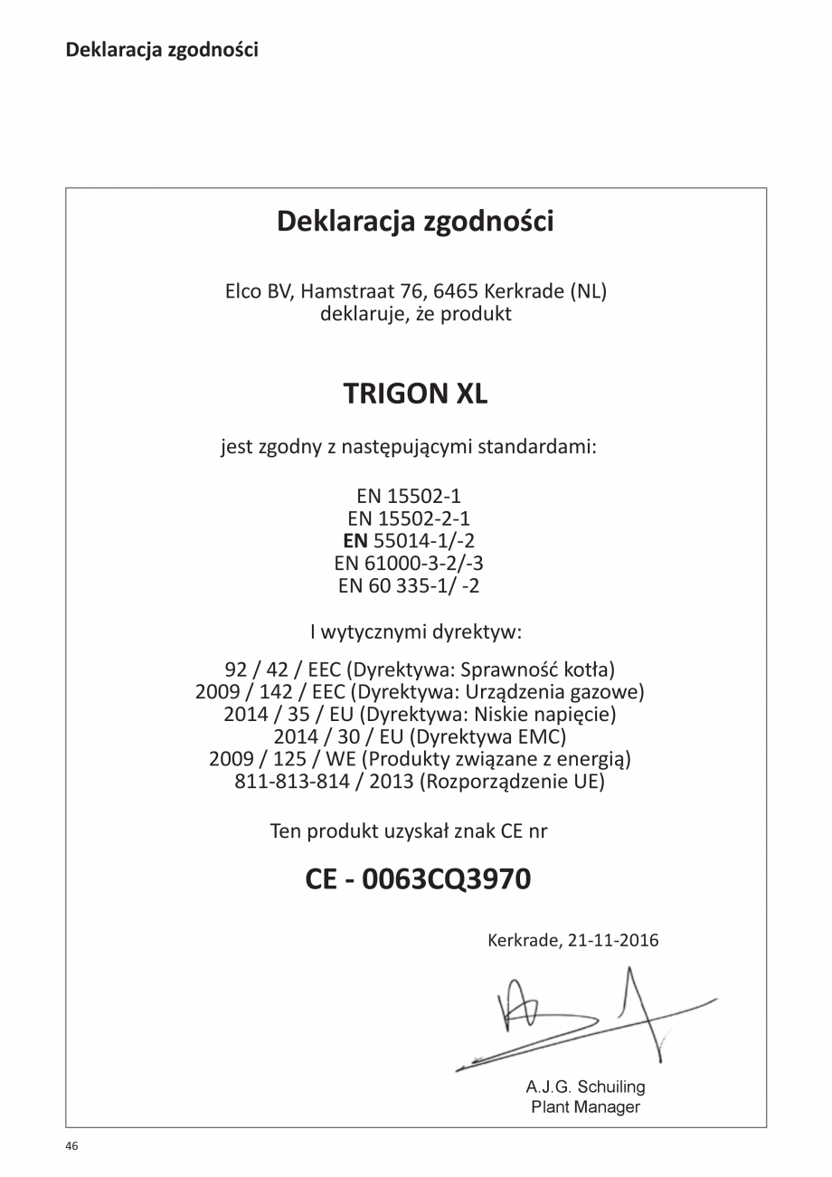 Pagina 192-Manual de Instalare - Cazan pe gaz in condensare ELCO TRIGON® XL Instructiuni montaj, utilizare ...