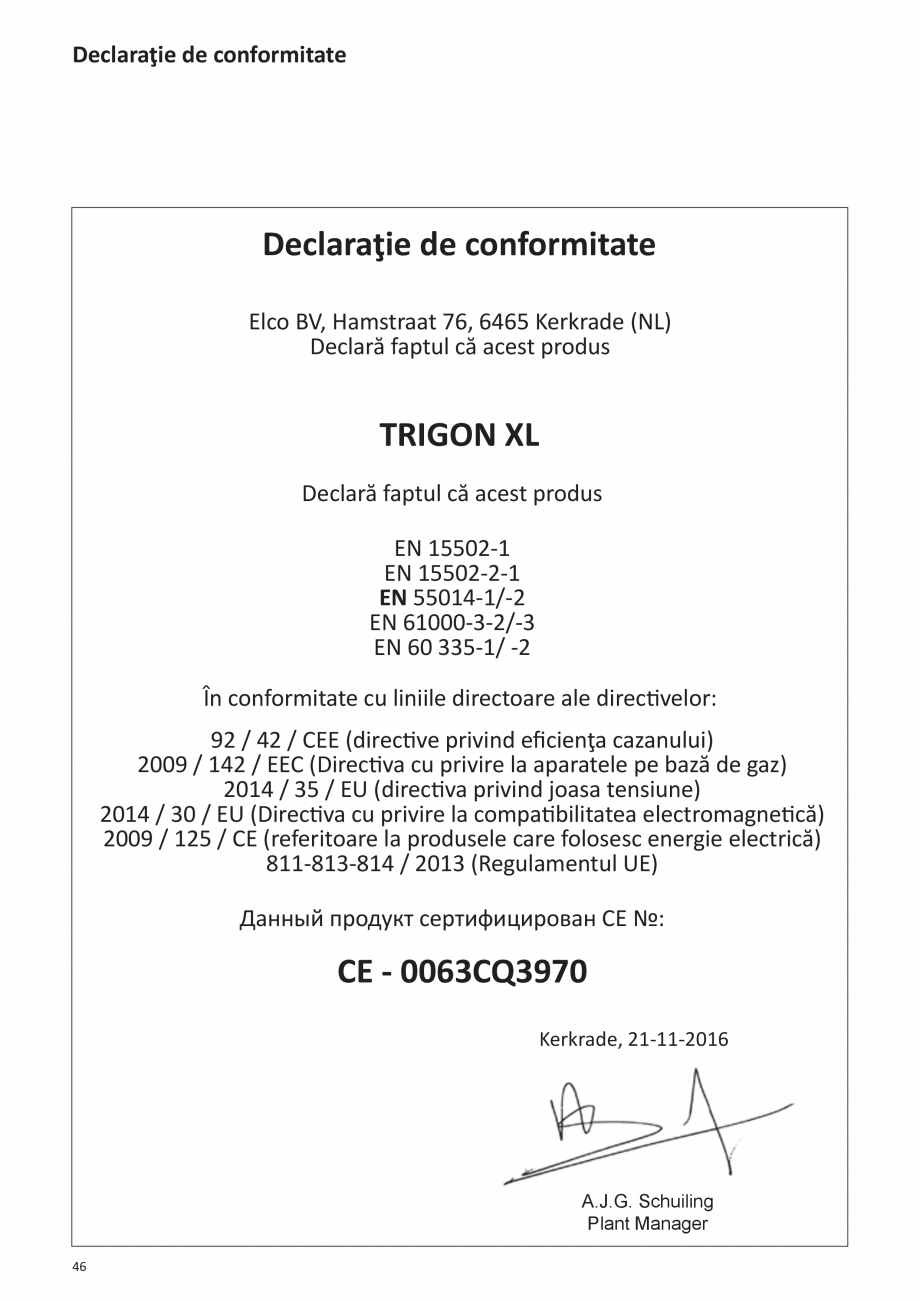 Pagina 240-Manual de Instalare - Cazan pe gaz in condensare ELCO TRIGON® XL Instructiuni montaj, utilizare ...