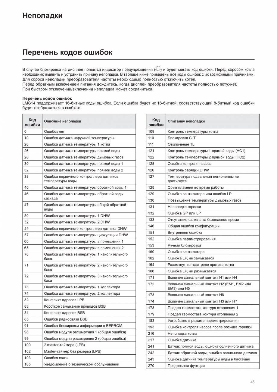 Pagina 45 - Manual de instalare si utilizare - Cazan in condensare cu functionare pe gaz ELCO...
