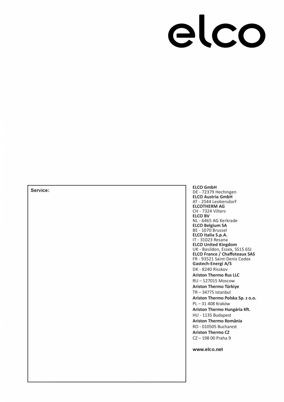 Pagina 56-Manual de instalare si utilizare - Cazan in condensare cu functionare pe gaz ELCO TRIGON® XXL...