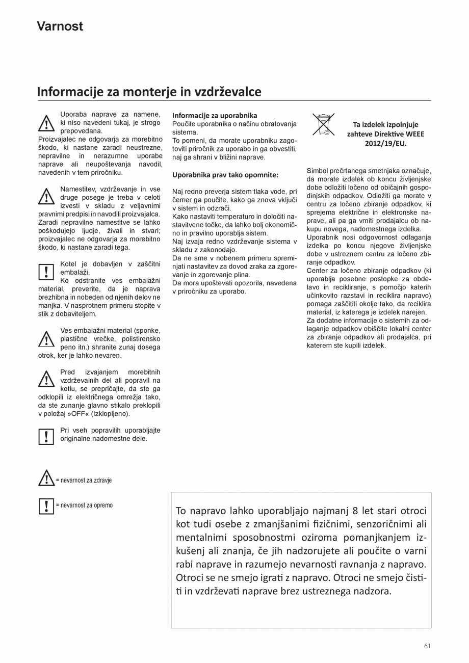 Pagina 61-Manual de instalare si utilizare - Cazan in condensare cu functionare pe gaz ELCO TRIGON® XXL...
