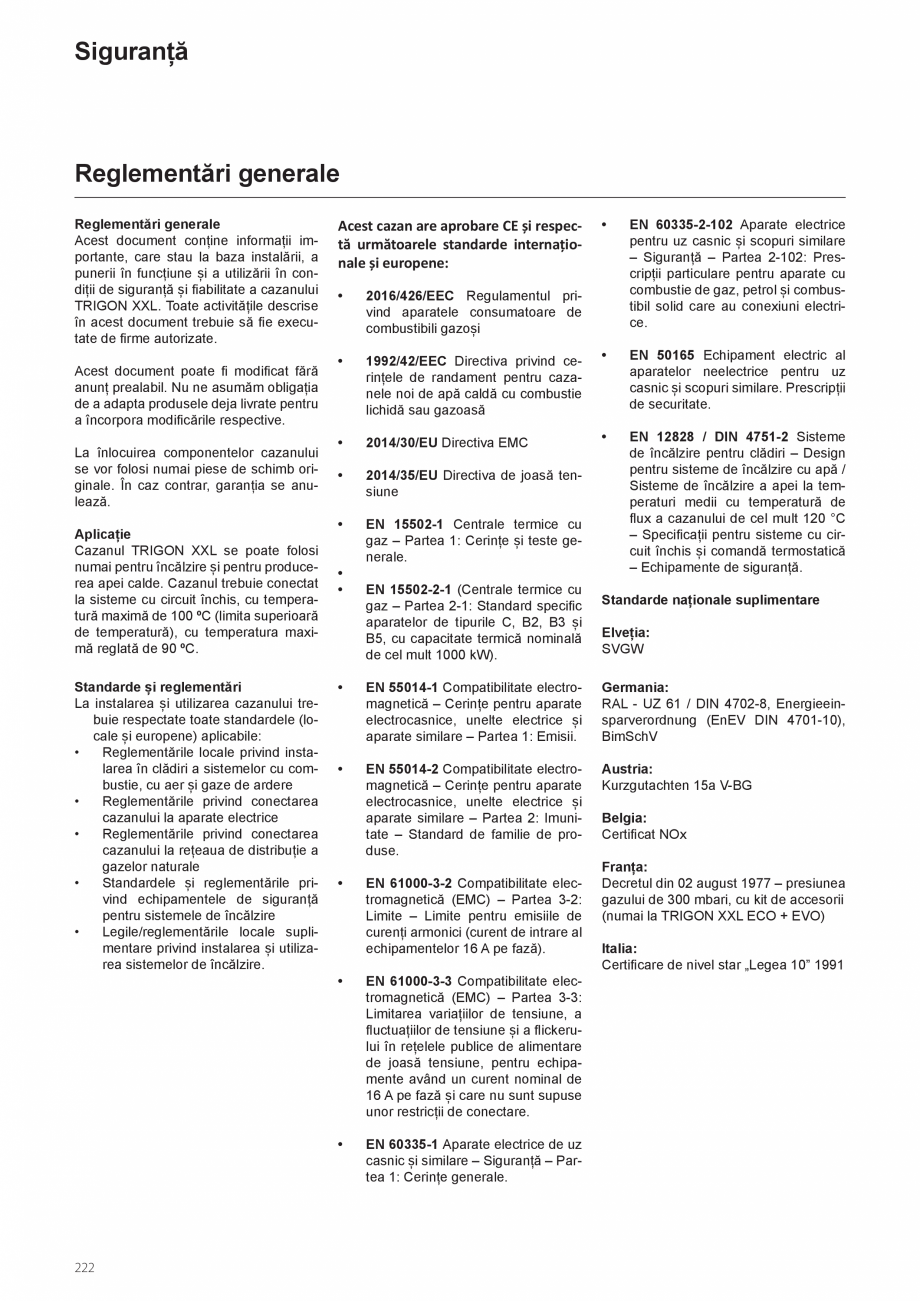 Pagina 222-Manual de instalare si utilizare - Cazan in condensare cu functionare pe gaz ELCO TRIGON® XXL...