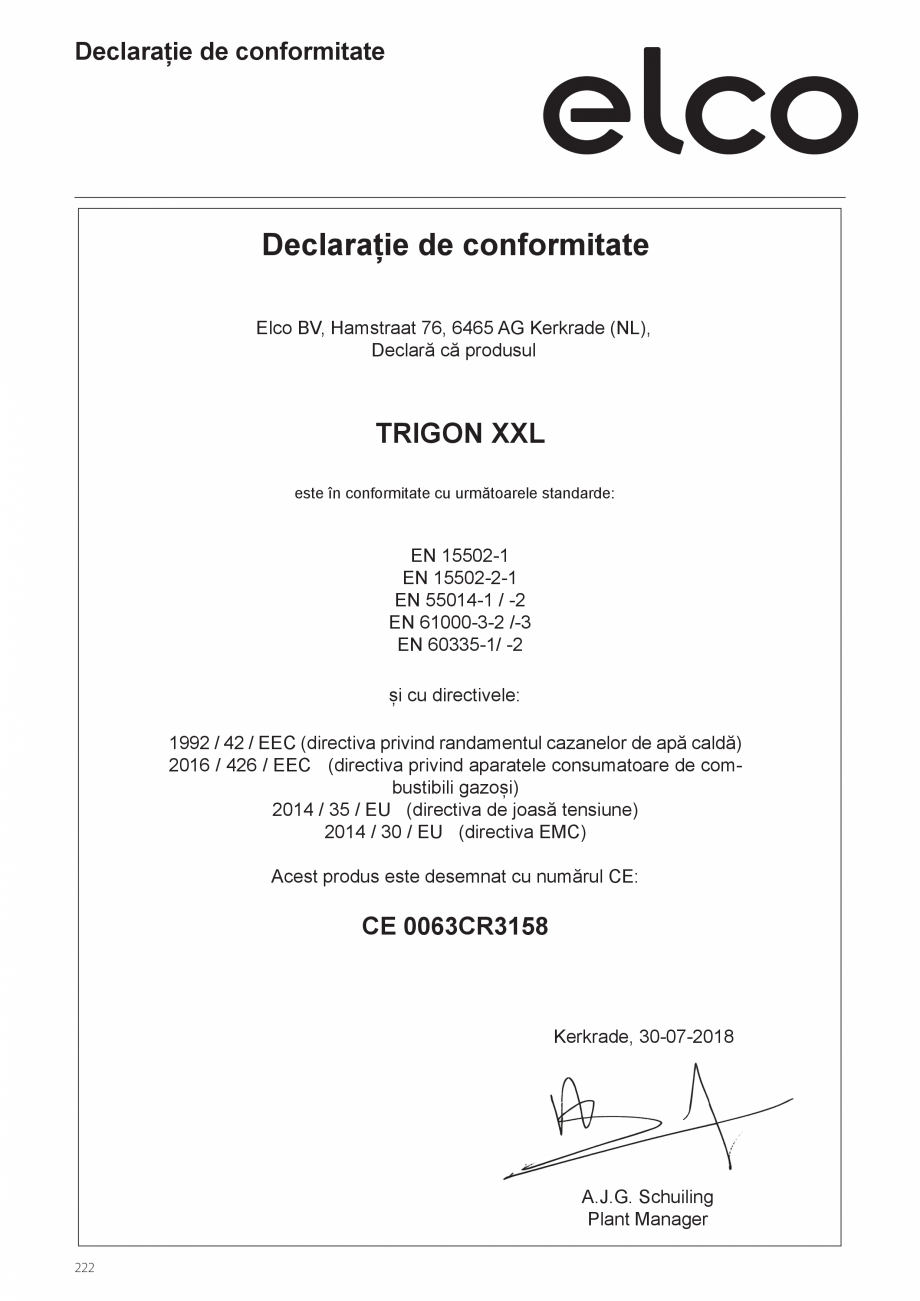 Pagina 268-Manual de instalare si utilizare - Cazan in condensare cu functionare pe gaz ELCO TRIGON® XXL...