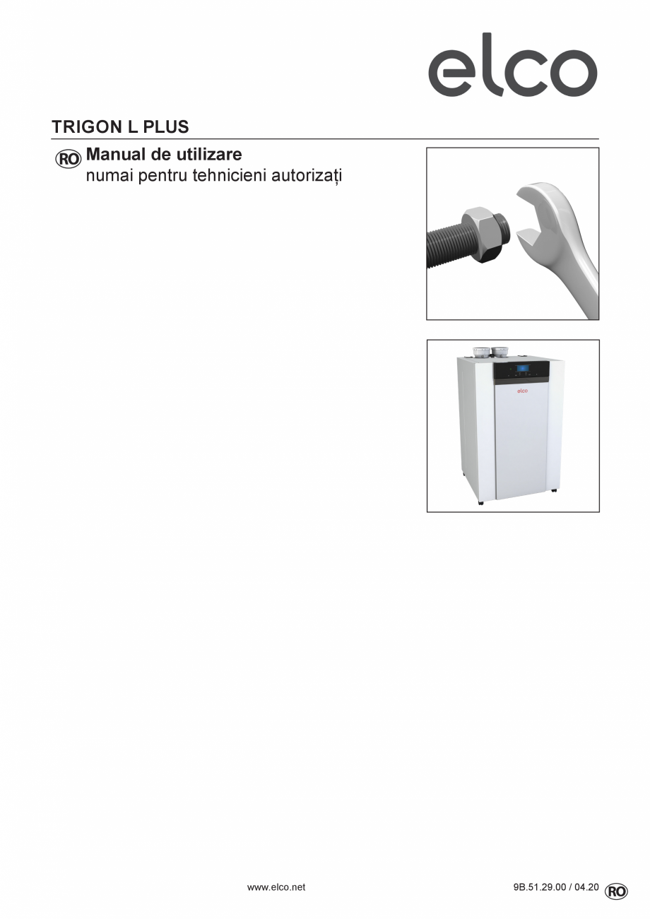 Pagina 1-Cazan de pardoseala in condensatie  ELCO TRIGON® L PLUS Instructiuni montaj, utilizare Romana...