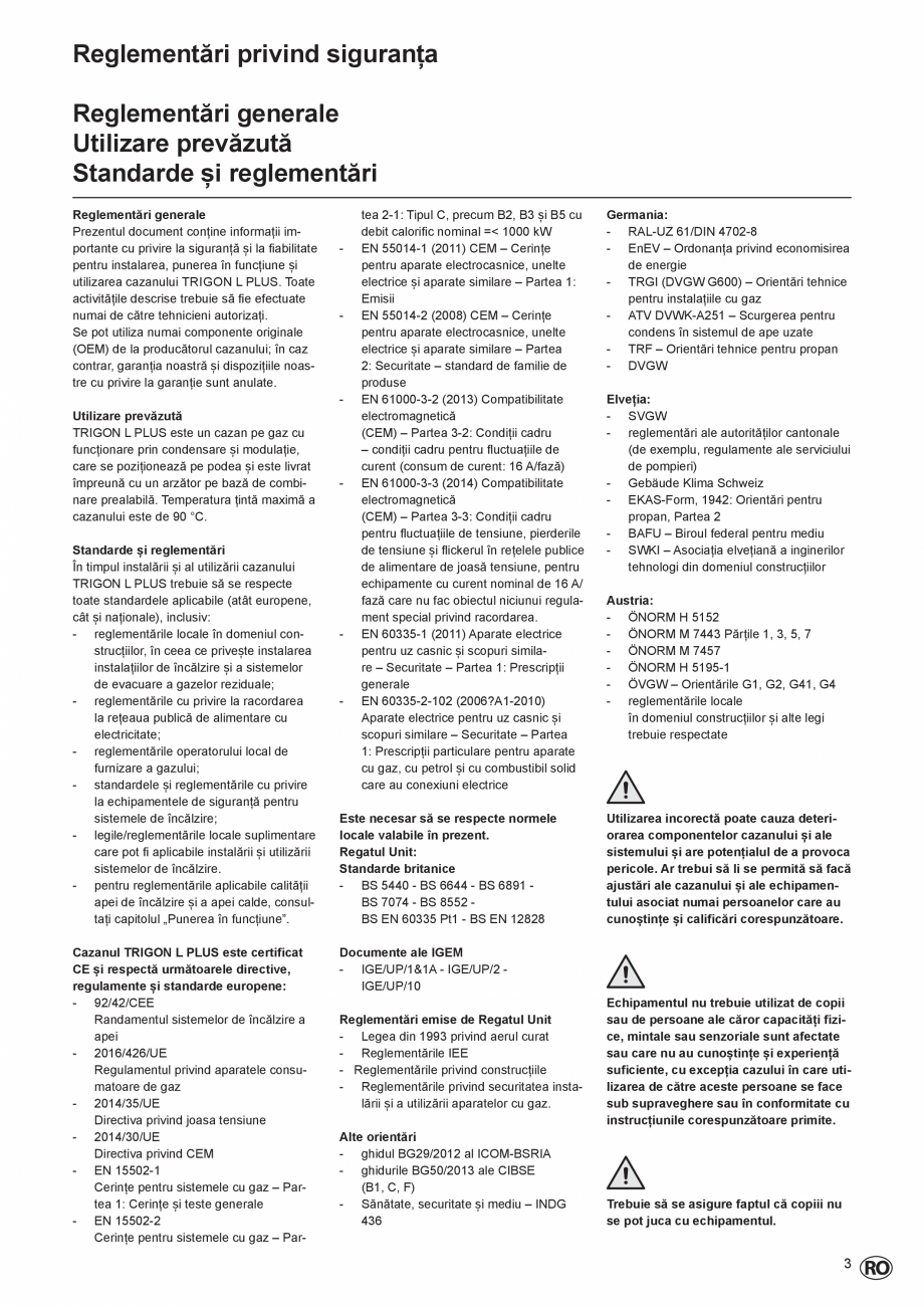 Pagina 3-Cazan de pardoseala in condensatie  ELCO TRIGON® L PLUS Instructiuni montaj, utilizare Romana .....