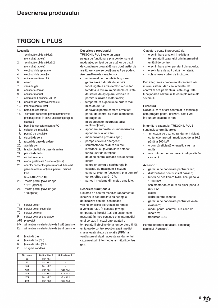 Pagina 5-Cazan de pardoseala in condensatie  ELCO TRIGON® L PLUS Instructiuni montaj, utilizare Romana .....