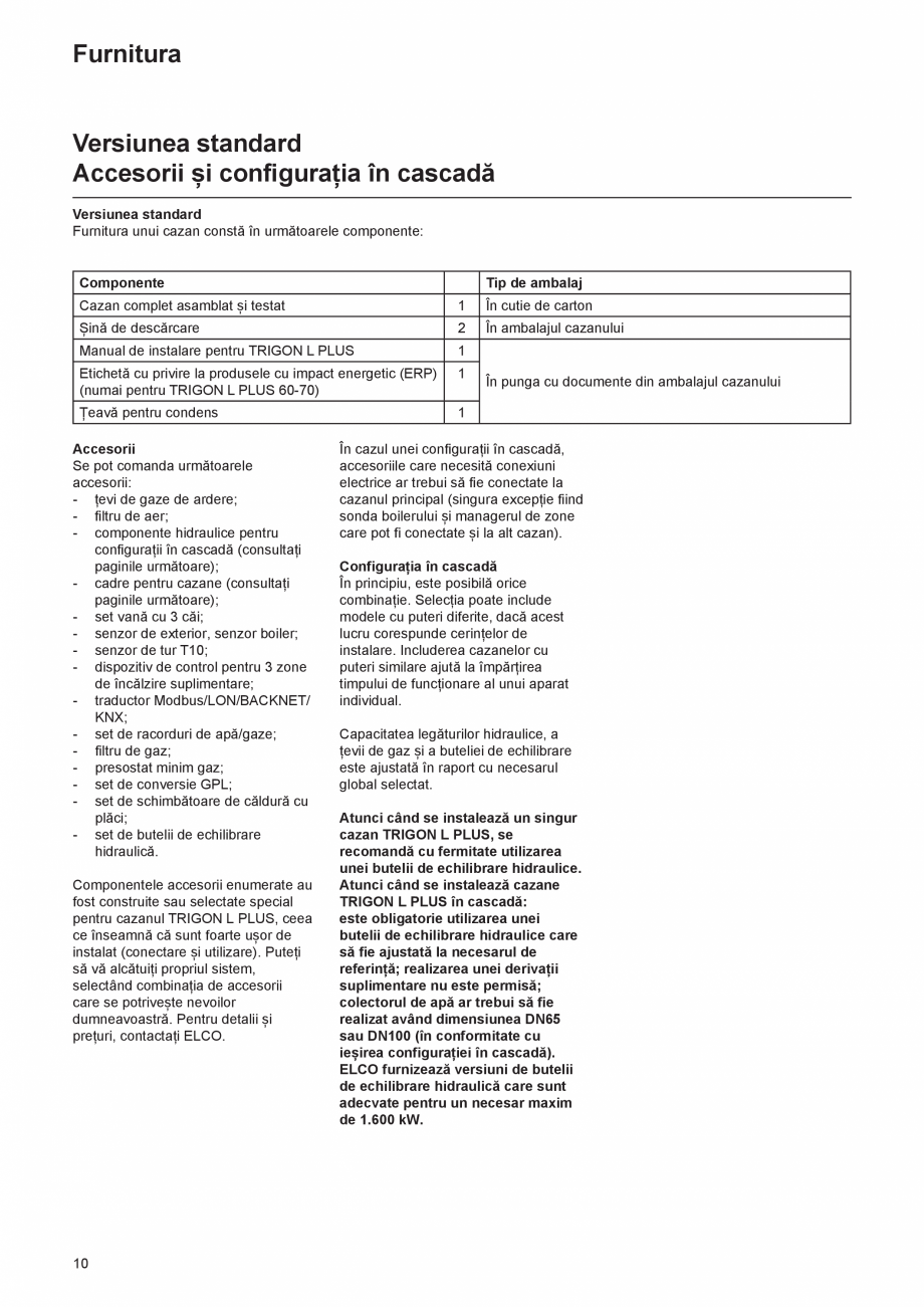 Pagina 10-Cazan de pardoseala in condensatie  ELCO TRIGON® L PLUS Instructiuni montaj, utilizare Romana z
...