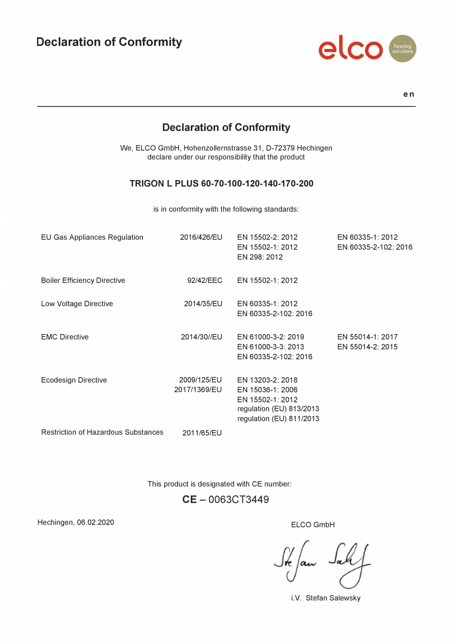Pagina 104-Cazan de pardoseala in condensatie  ELCO TRIGON® L PLUS Instructiuni montaj, utilizare Romana...