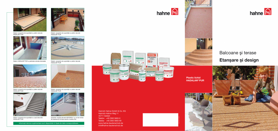 Pagina 1-DRO20130917_hadalan_5500 Hahne Catalog, brosura Romana Sistem: acoperire de suprafaţă cu pietre...