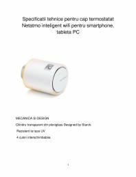 Specificatii tehnice pentru pentru cap termostatat Netatmo inteligent wifi pentru smartphone, tableta PC 