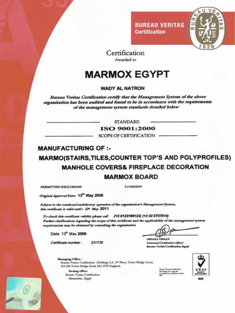 Pagina 1-Certificare ISO 9001:2000 de la VERITAS  Certificare produs Engleza 