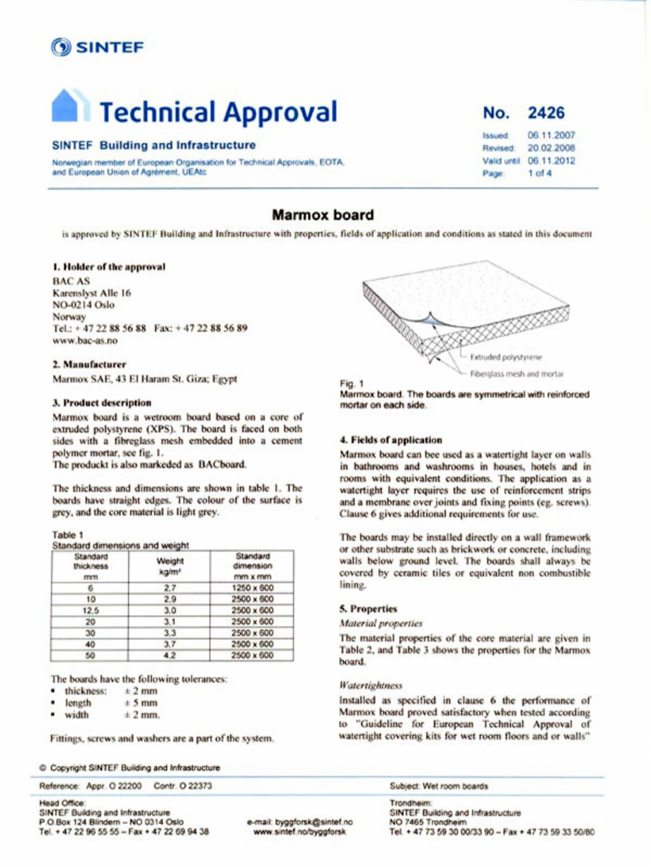 Pagina 1-Certificare SINTEF  Certificare produs Engleza 