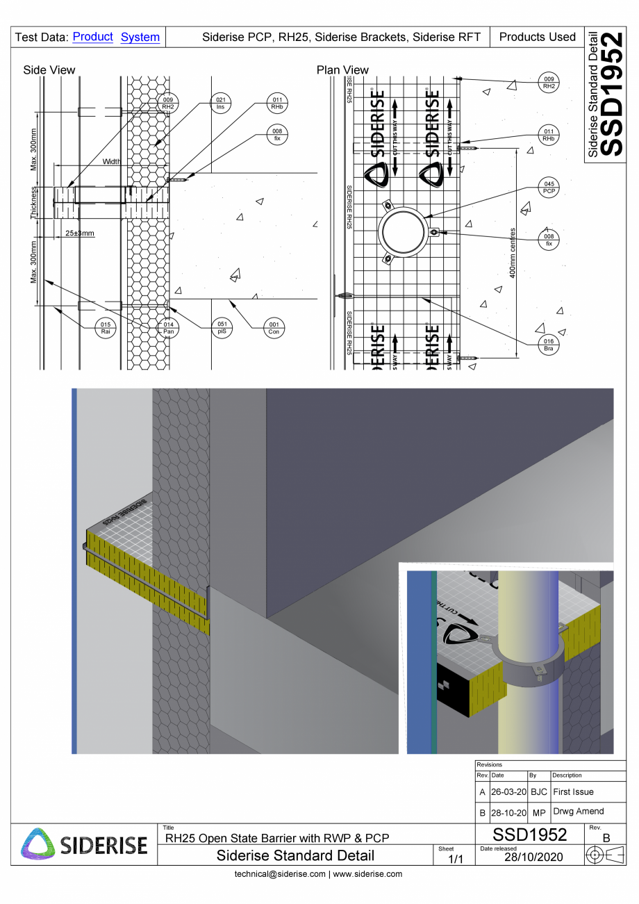 Pagina 1 - CAD-PDF Bariera Siderise RH25 - SSD1952-B Siderise Detaliu de montaj 