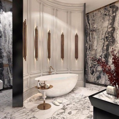 THEDA MAR Design pentru baie de lux cu marmura - Piatra naturala pentru pardoseli interioare si
