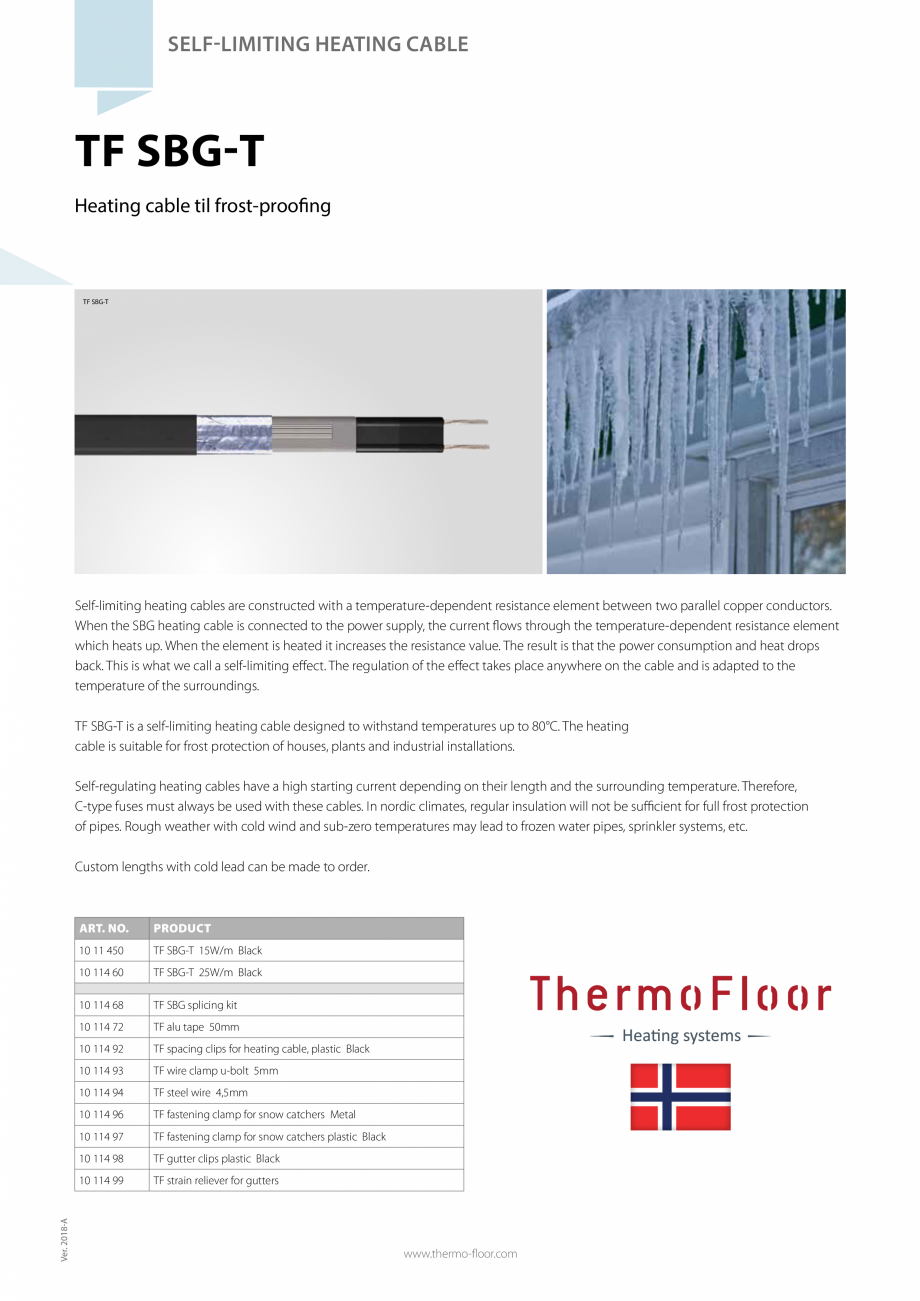 Pagina 1-Cablu autoreglabil Walton TF SBG-T Fisa tehnica Romana SELF LIMITING HEATING CABLE

TF SBG T
Heating...