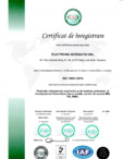 Certificat ISO 14001-2015 - Productie echipamente electronice si de iluminat proiectare si montaj panouri fotovoltaice fixe