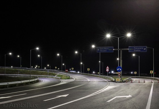 AMBIFLUX Exemplificarea utilizarii corpurilor de iluminat Ambiflux Traffic pentru iluminat Autostrada A3 - Corpuri de iluminat