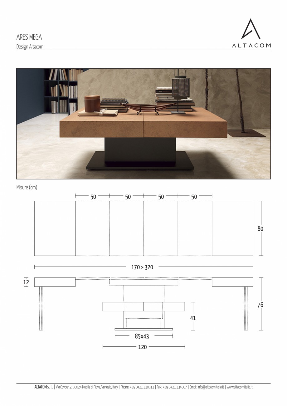 Pagina 1-Masa extensibila si transformabila MOBILIANI ARES MEGA Fisa tehnica Italiana ARES MEGA
Design...