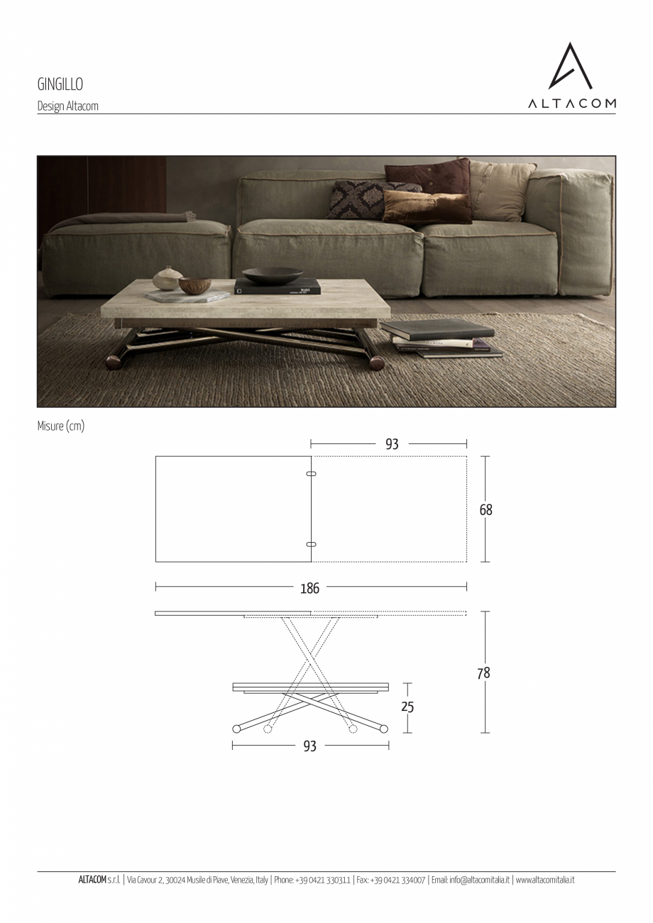 Pagina 1-Masa extensibila si transformabila MOBILIANI GINGILLO Fisa tehnica Italiana GINGILLO
Design Altacom
...