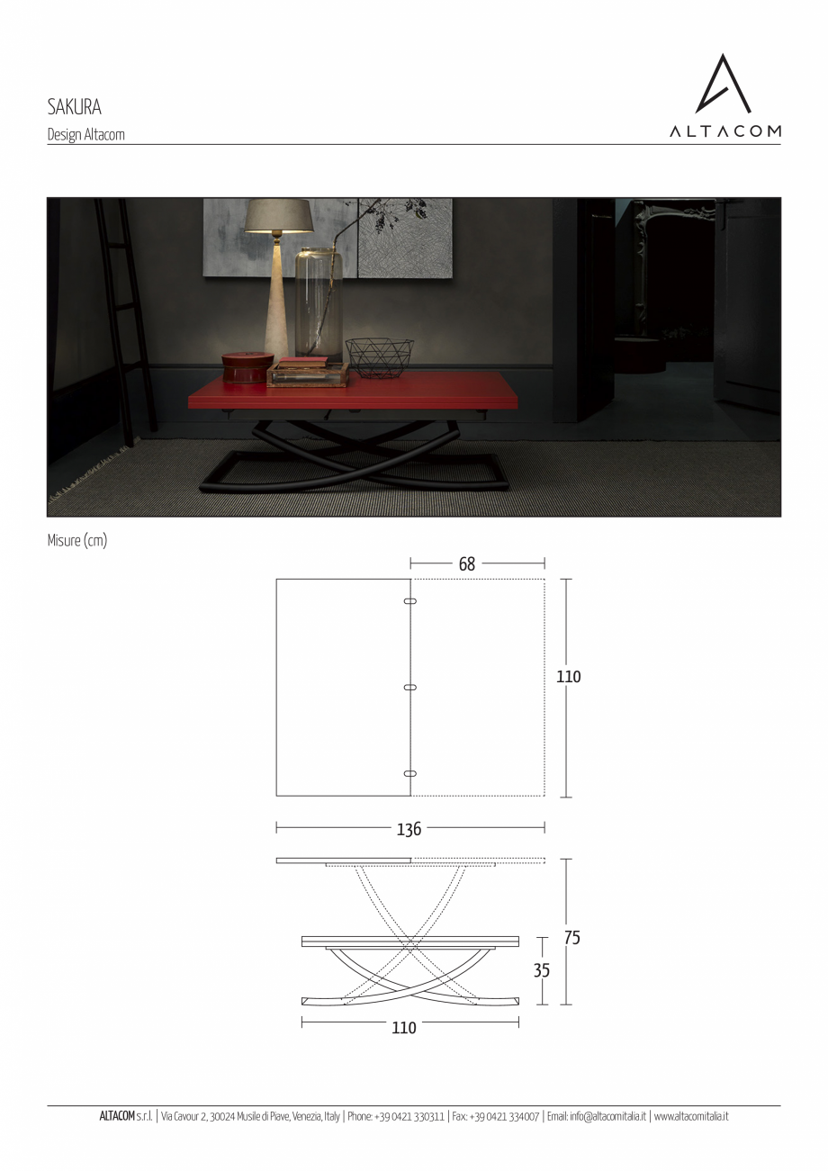 Pagina 1 - Masa extensibila si transformabila MOBILIANI SAKURA Fisa tehnica Italiana SAKURA
Design...