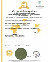 Certificat Sistem de Management al Calitatii ISO 9001:2015