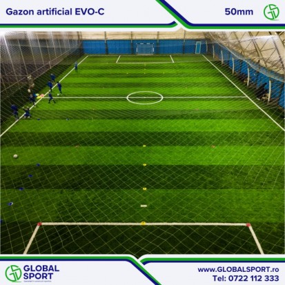 Vedere de aproape teren de fotbal cu gazon Fotbal Global Sport Gazon artificial