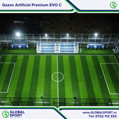 GLOBAL SPORT Vedere de sus teren de fotbal cu gazon EVO C - Gazon artificial pentru
