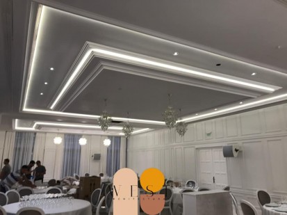 Detalii cornisa banda led Proiect WEST ARHITECTURAL - Salon de Evenimente Armonia Venue - Oradea