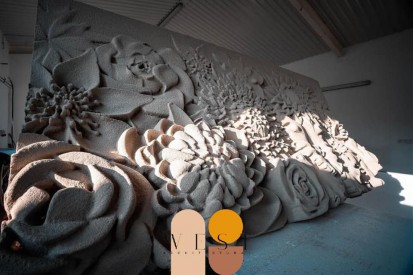 Detalii perete floral Profile decorative din polistiren pentru fatade 