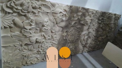 Perete floral vazut de aproape Profile decorative din polistiren pentru fatade 