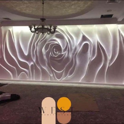 Perete 3D trandafir Profile decorative din polistiren pentru fatade 
