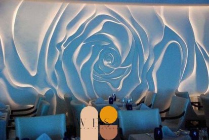 Detaliu perete 3D model trandafir Profile decorative din polistiren pentru fatade 