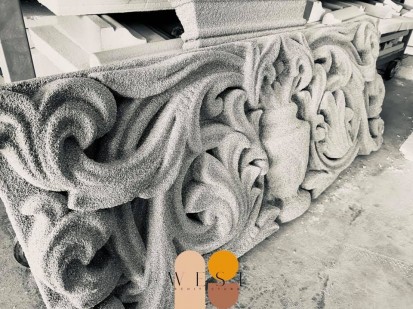 Detalii profil decorativ cu model floral Profile decorative din polistiren pentru fatade 