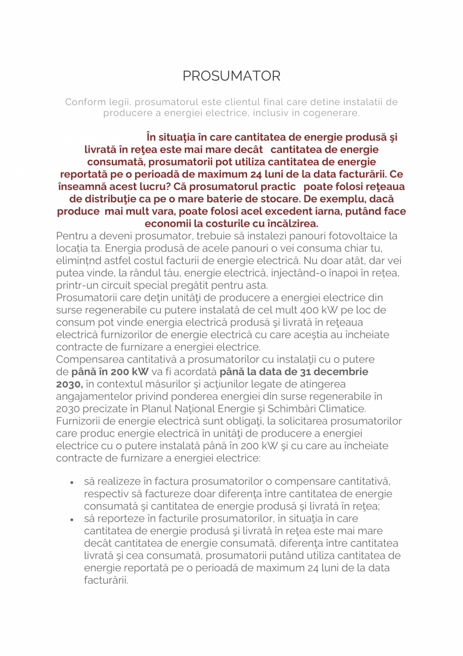 Pagina 1 - Ghidul prosumatorului PROCLIMA INSTAL Catalog, brosura Romana PROSUMATOR
Conform legii,...