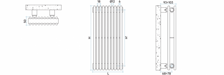 Pagina 1 - CAD-PDF Radiator decorativ ARPA12_2_V VON LORCH Detaliu de produs 