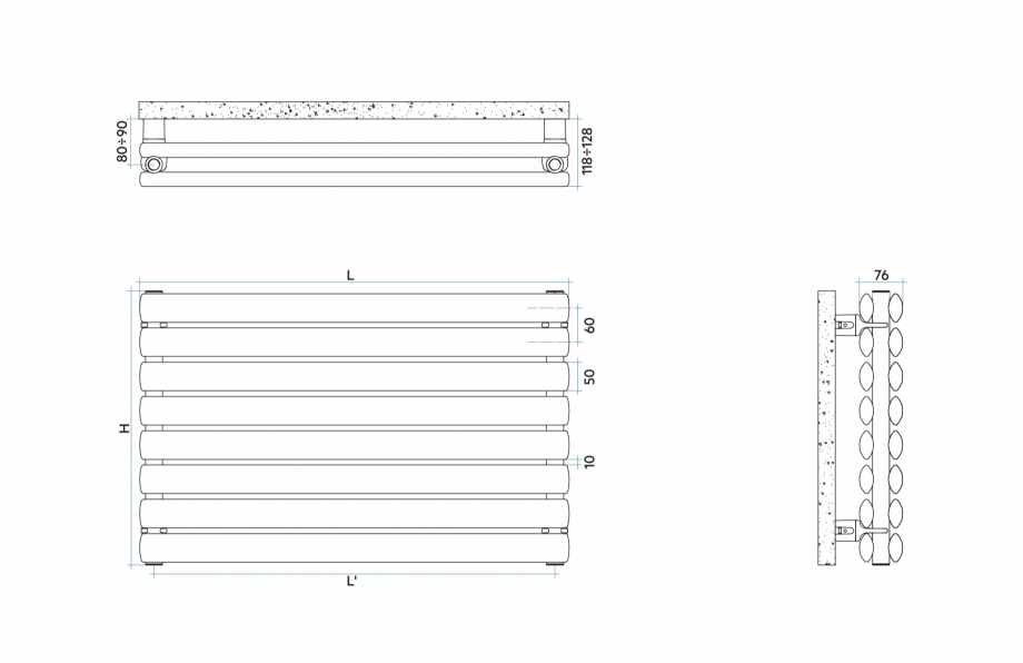Pagina 1-CAD-PDF Radiator decorativ ELLIPSIS_H_2 VON LORCH Detaliu de produs 