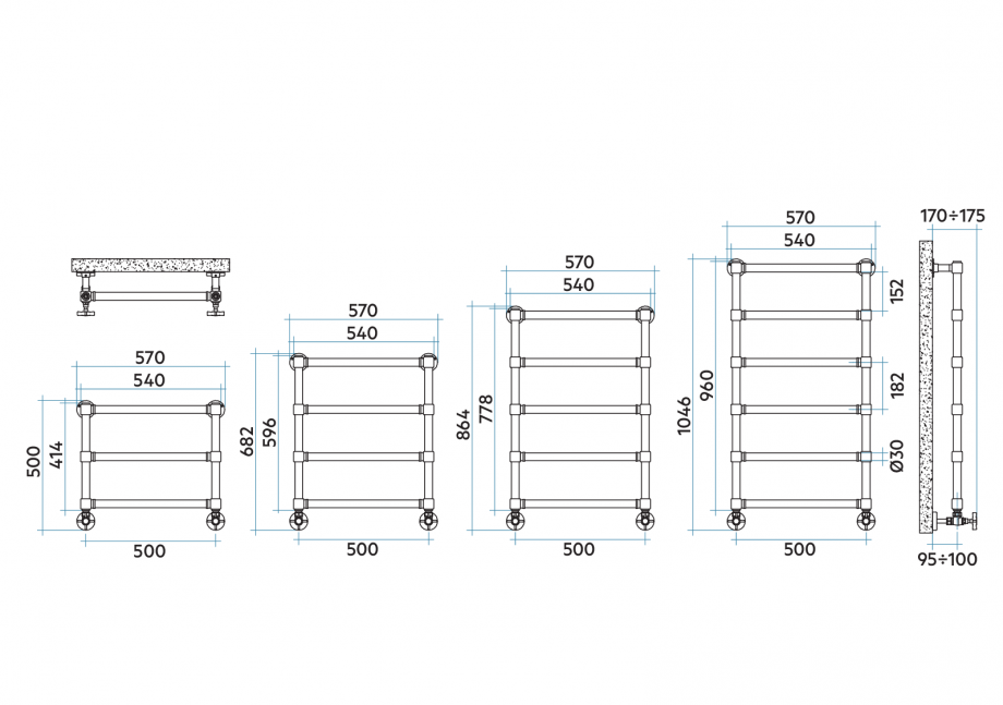 Pagina 1-CAD-PDF Calorifer baie VON LORCH Detaliu de produs Minuette 