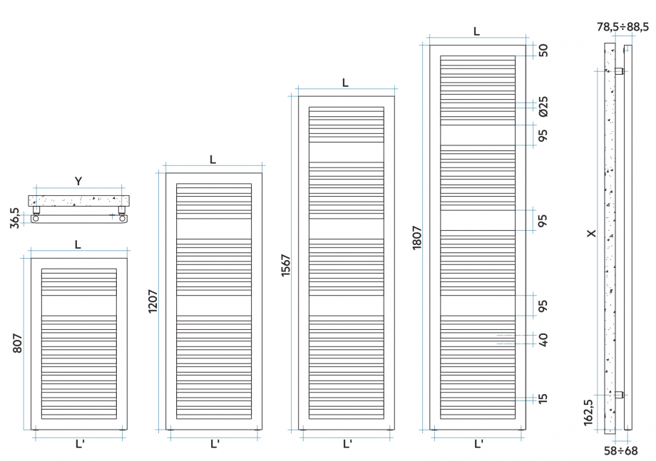 Pagina 1-CAD-PDF Calorifer baie VON LORCH Detaliu de produs Novo Cult, Novo Cult Cromat 