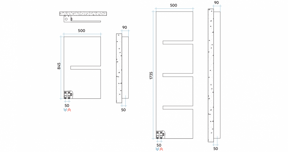 Pagina 1-CAD-PDF Calorifer baie VON LORCH Detaliu de produs Sequenze 