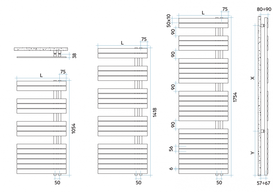 Pagina 1-CAD-PDF Calorifer baie VON LORCH Detaliu de produs Soul 
