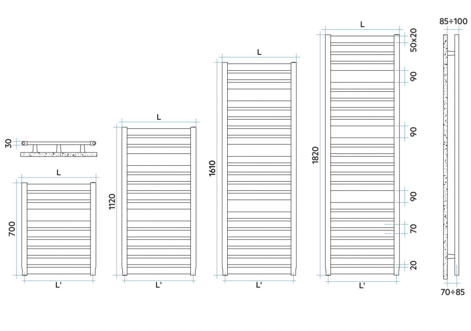 Pagina 1-CAD-PDF Calorifer baie VON LORCH Detaliu de produs Vela 