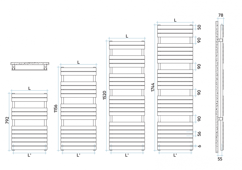 Pagina 1-CAD-PDF Calorifer baie VON LORCH Detaliu de produs Xilo 