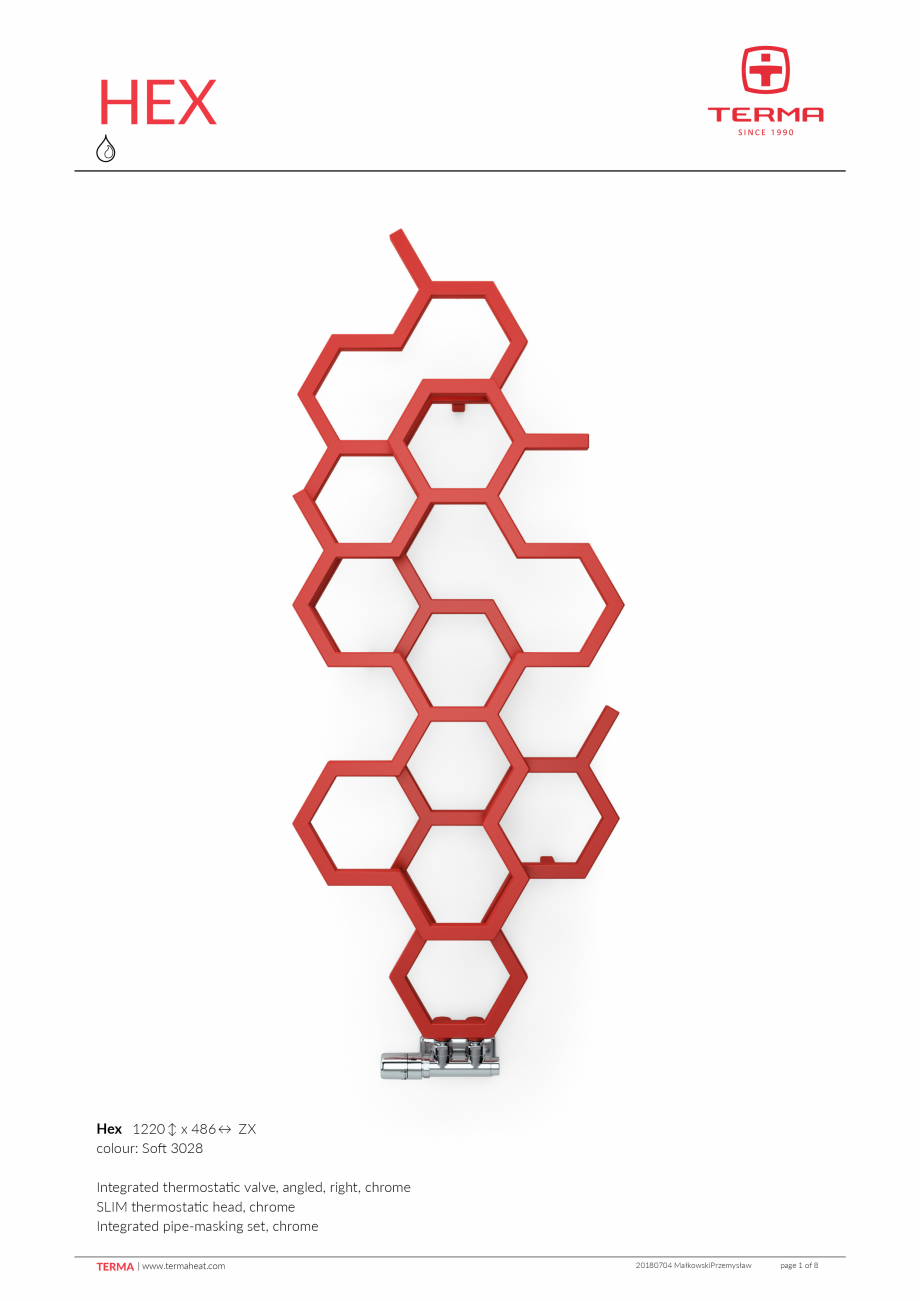 Pagina 1-Calorifer decorativ baie VON LORCH Hex Fisa tehnica Engleza HEX

Hex 1220 ↕ x 486 ↔ ZX
colour:...