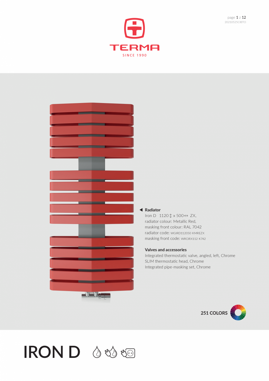 Pagina 1-Calorifer decorativ baie VON LORCH Iron D Fisa tehnica Engleza page 1 z 12
20210525CIBTO

...