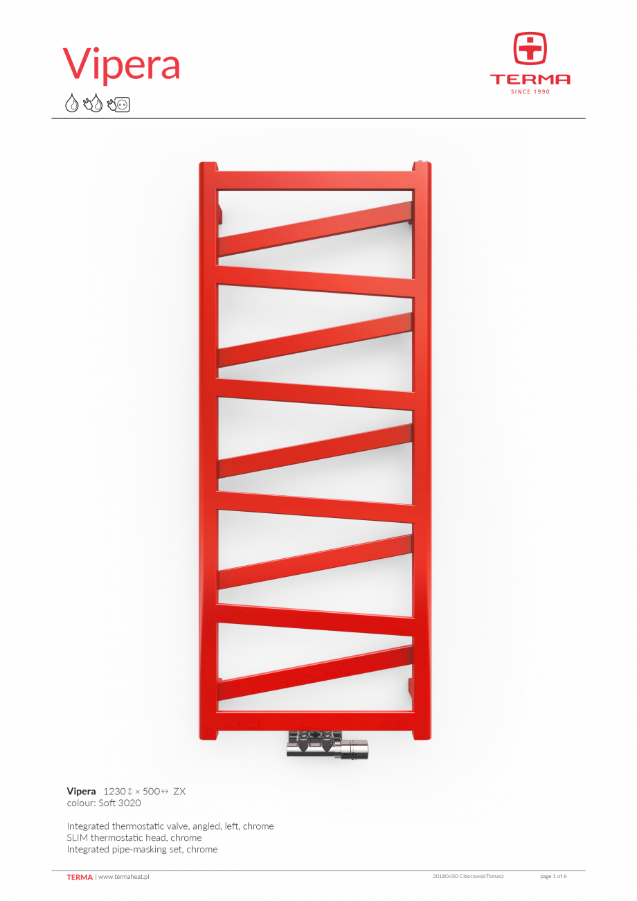 Pagina 1-Calorifer decorativ baie VON LORCH Vipera Fisa tehnica Engleza Vipera

Vipera 1230 ↕ × 500 ↔ ZX...