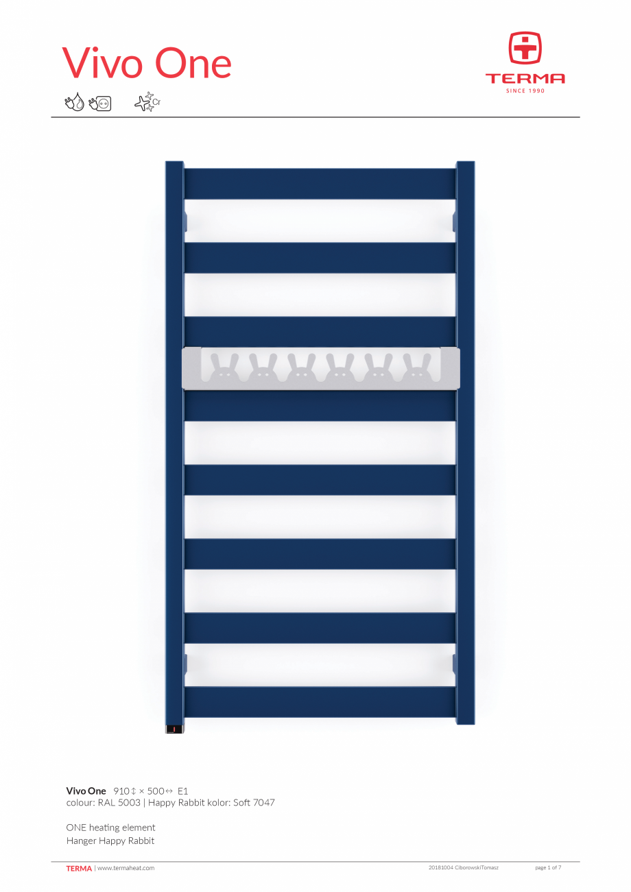 Pagina 1-Calorifer decorativ baie VON LORCH Vivo Fisa tehnica Engleza Vivo One
Cr

Vivo One 910 ↕ × 500...