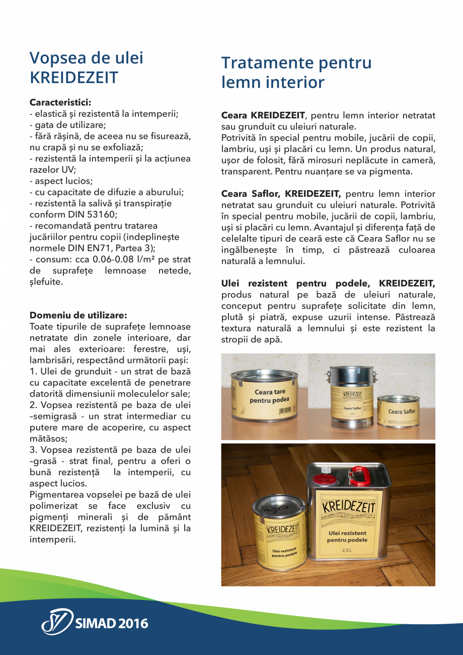 Pagina 3 - Produse pentru protectia lemnului  SIMAD 2016  Catalog, brosura Romana terioare: mobilier...