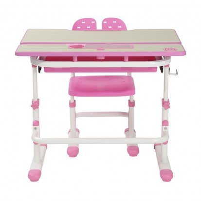 Set birou si scaun copii ergonomic reglabil în înălțime ErgoK IVY Roz Ivy Roz Set birou